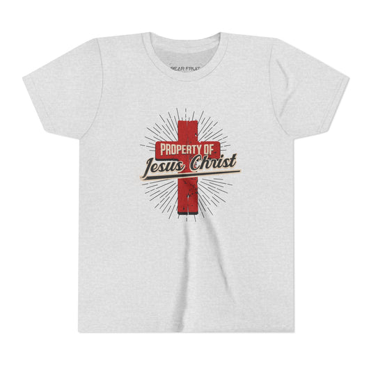 "Property of Jesus Christ" Cross Christian Youth Tee