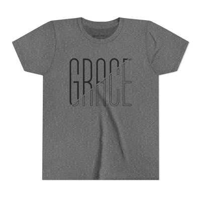 Grace Youth Tee – Minimalist Script Faith T‑Shirt for Kids